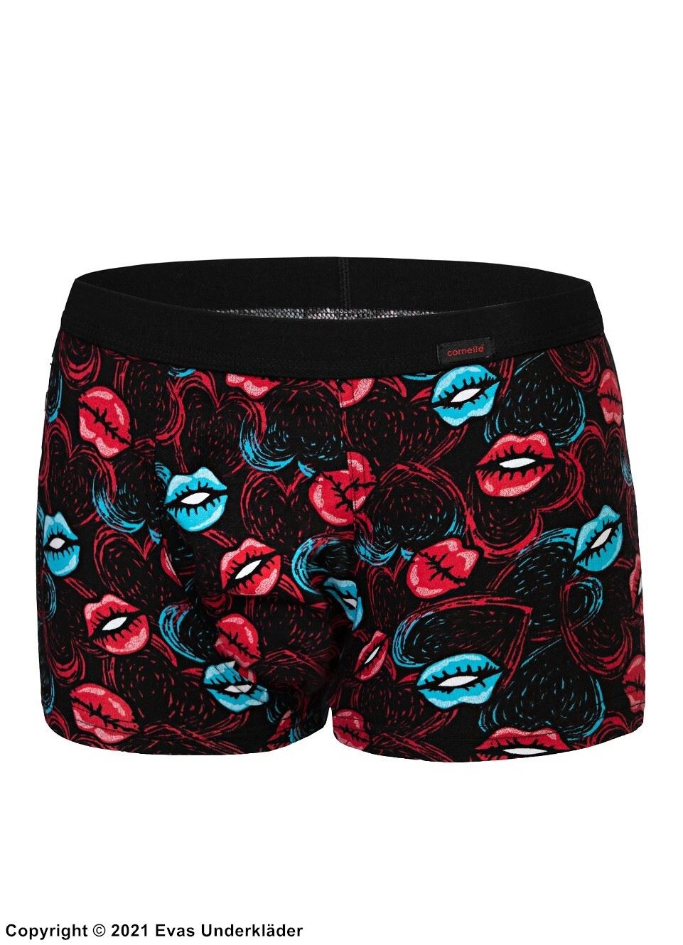 Men's boxer shorts, high quality cotton, lips (pattern)